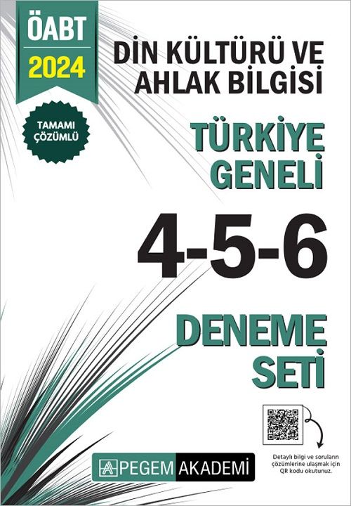 Pegem 2024 ÖABT Din Kültürü ve Ahlak Bilgisi Öğretmenliği Türkiye Geneli 3 Deneme (4-5-6) Pegem Akademi Yayınları