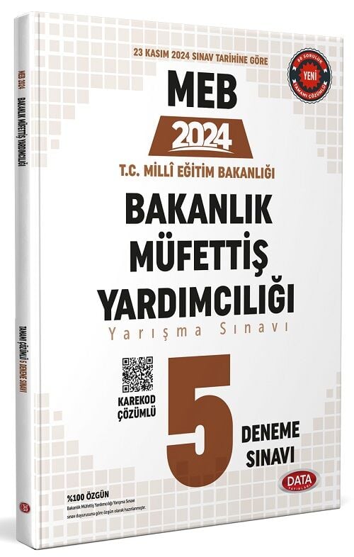 Data 2024 MEB Bakanlık Müfettiş Yardımcılığı 5 Deneme Çözümlü Data Yayınları