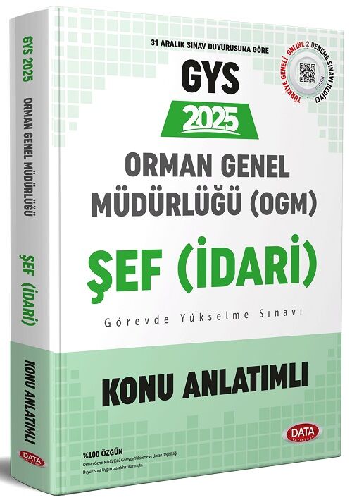 Data 2025 GYS Orman Genel Müdürlüğü Şef (İdari) Konu Anlatımlı Görevde Yükselme Data Yayınları