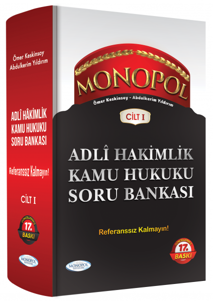 SÜPER FİYAT - Monopol Adli Hakimlik Kamu Hukuku Soru Bankası Cilt-1 17. Baskı Monopol Yayınları