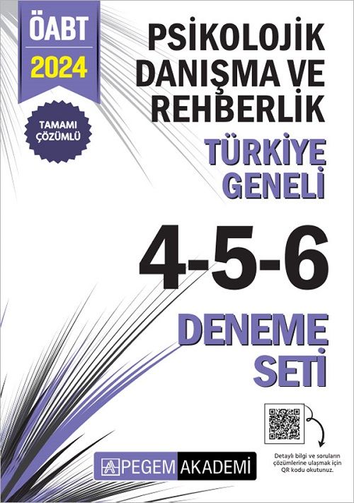 Pegem 2024 ÖABT Psikolojik Danışmanlık ve Rehber Öğretmenlik Türkiye Geneli 3 Deneme (4-5-6) Pegem Akademi Yayınları