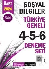 Pegem 2024 ÖABT Sosyal Bilgiler Öğretmenliği Türkiye Geneli 3 Deneme (4-5-6) Pegem Akademi Yayınları