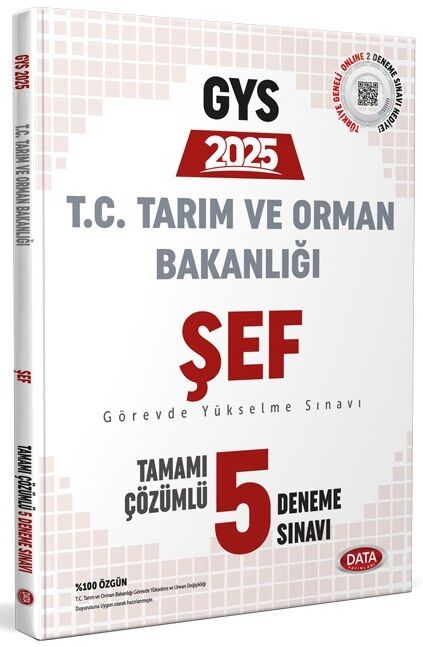 Data 2025 GYS Tarım ve Orman Bakanlığı Şef 5 Deneme Çözümlü Görevde Yükselme Data Yayınları