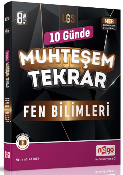 Nego 8. Sınıf LGS Fen Bilimleri 10 Günde Muhteşem Tekrar Nego Yayınları