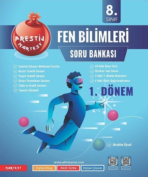 Nartest 8. Sınıf Fen Bilimleri 1. Dönem Prestij Soru Bankası Nartest Yayınları