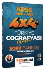 Yediiklim 2025 KPSS MEB-AGS Türkiye Coğrafyası Öğreten 4x4 lük Soru Bankası Çözümlü - Hakan Bileyen Yediiklim Yayınları