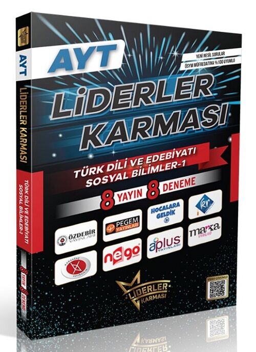 Liderler Karması YKS AYT Türk Dili ve Edebiyatı Sosyal Bilimler-1 8 Yayın 8 Deneme Çözümlü Liderler Karması