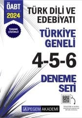 Pegem 2024 ÖABT Türk Dili ve Edebiyatı Öğretmenliği Türkiye Geneli 3 Deneme (4-5-6) Pegem Akademi Yayınları