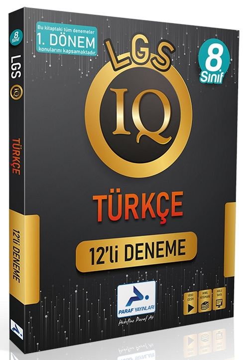 Paraf 8. Sınıf LGS Türkçe 1. Dönem IQ 12 li Deneme Paraf Yayınları