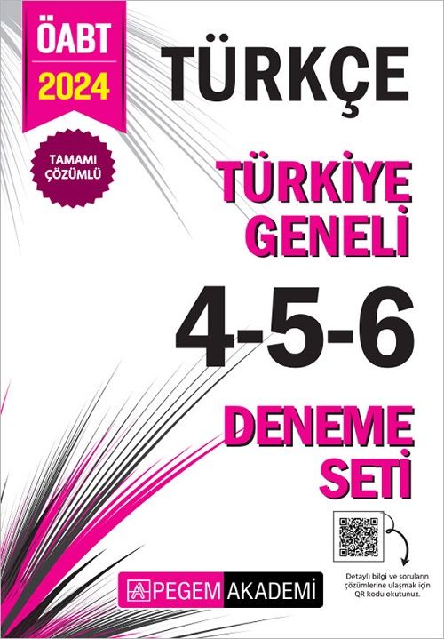 Pegem 2024 ÖABT Türkçe Öğretmenliği Türkiye Geneli 3 Deneme (4-5-6) Pegem Akademi Yayınları