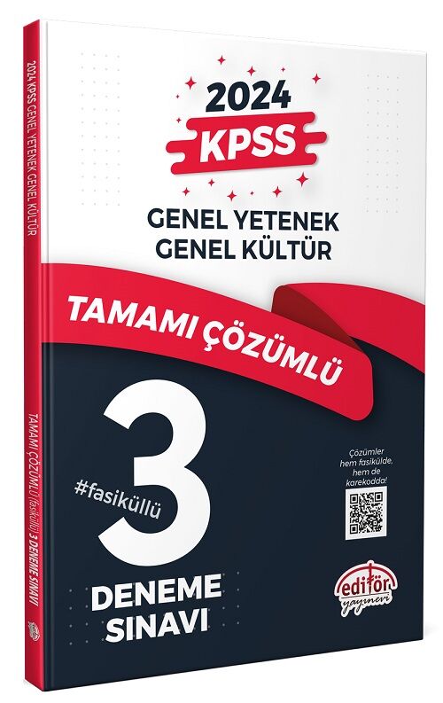 Editör 2024 KPSS Genel Yetenek Genel Kültür 3 Deneme Çözümlü Editör Yayınları