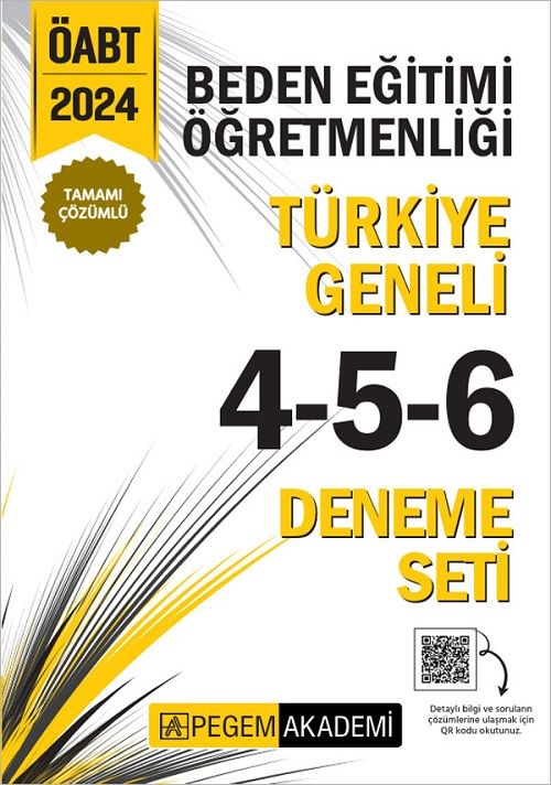 Pegem 2024 ÖABT Beden Eğitimi Öğretmenliği Türkiye Geneli 3 Deneme (4-5-6) Pegem Akademi Yayınları