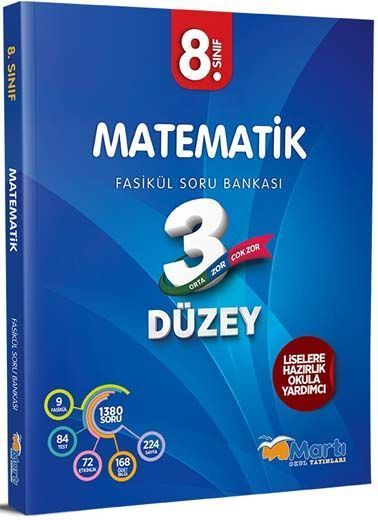 SÜPER FİYAT - Martı Okul 8. Sınıf Matematik 3 Düzey Soru Bankası Fasikül Martı Okul Yayınları