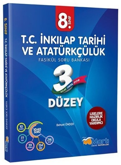 SÜPER FİYAT - Martı Okul 8. Sınıf İnkılap Tarihi ve Atatürkçülük 3 Düzey Soru Bankası Fasikül Martı Okul Yayınları