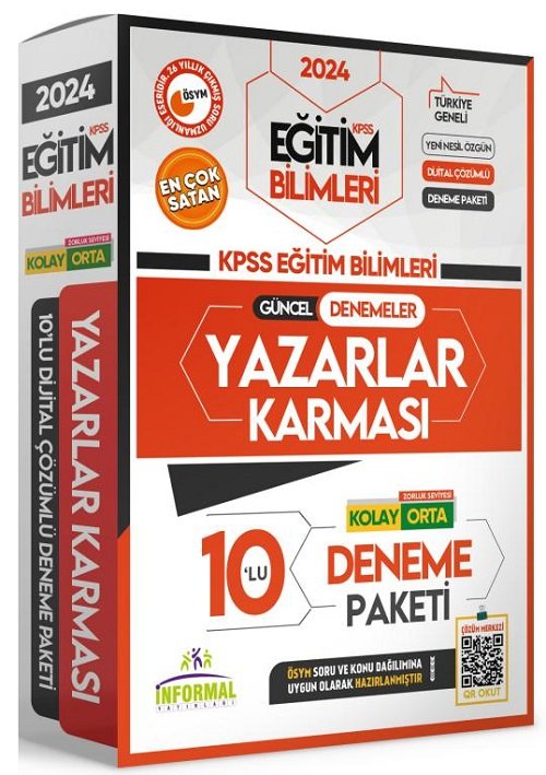 İnformal 2024 KPSS Eğitim Bilimleri Yazarlar Karması Türkiye Geneli 10 Deneme Dijital Çözümlü İnformal Yayınları