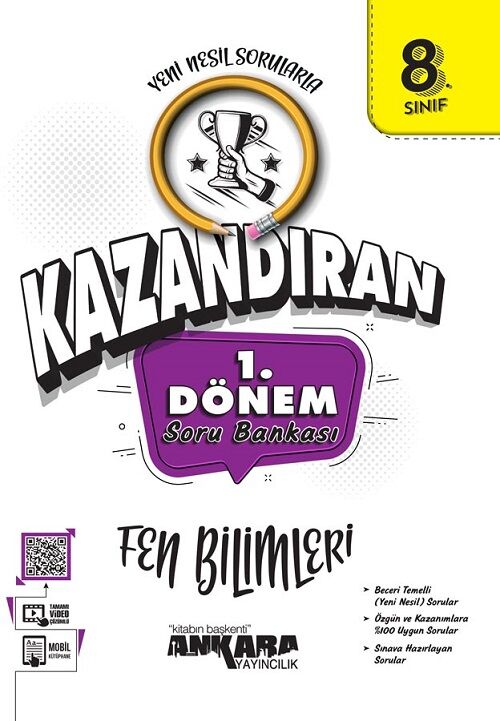 Ankara Yayıncılık 8. Sınıf LGS Fen Bilimleri 1. Dönem Kazandıran Soru Bankası Ankara Yayıncılık