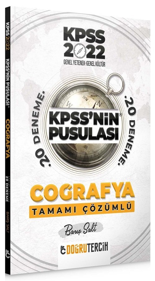 SÜPER FİYAT - Doğru Tercih 2022 KPSS nin Pusulası Coğrafya 20 Deneme Çözümlü - Barış Salt Doğru Tercih Yayınları