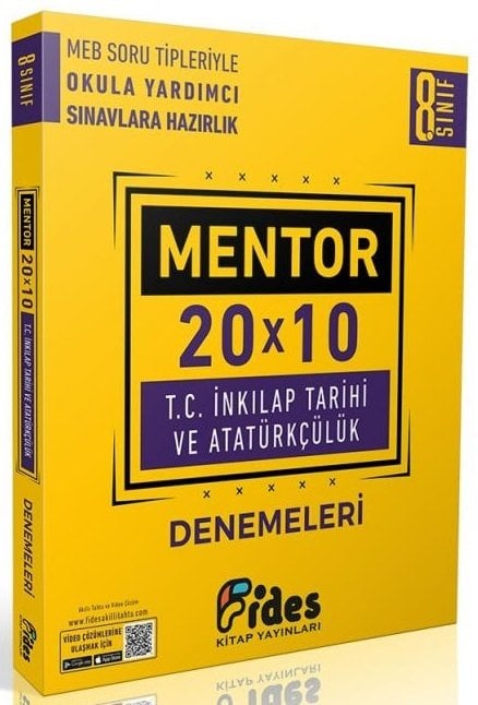 Fides 8. Sınıf TC İnkılap Tarihi ve Atatürkçülük Mentor 20x10 Deneme Fides Yayınları