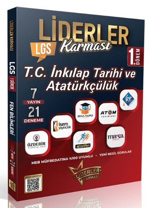 Liderler Karması 8. Sınıf LGS 1. Dönem TC İnkılap Tarihi ve Atatürkçülük 7 Yayın 14 Deneme Çözümlü Liderler Karması