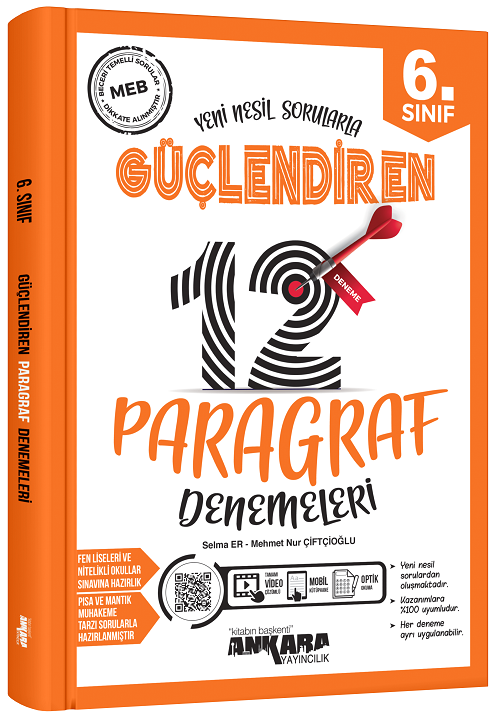 Ankara Yayıncılık 6. Sınıf Paragraf Güçlendiren 12 Deneme Ankara Yayıncılık