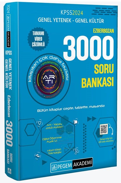 SÜPER FİYAT - Pegem 2024 KPSS Genel Yetenek Genel Kültür EZBERBOZAN 3000 Soru Bankası Pegem Akademi Yayınları