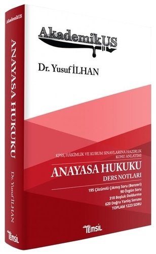 Temsil AkademikUS Anayasa Hukuku Ders Notları - Yusuf İlhan Temsil Yayınları