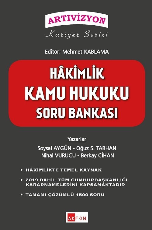 Akfon Artıvizyon Hakimlik Kamu Hukuku Soru Bankası 2019 Akfon Yayınları