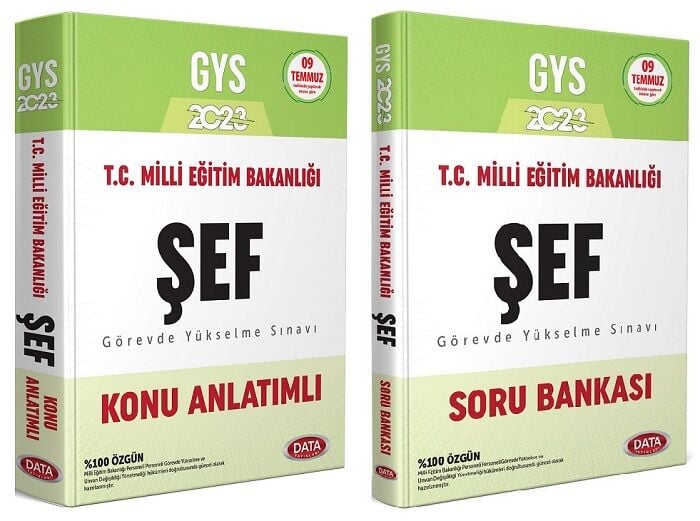 Data 2023 GYS MEB Milli Eğitim Bakanlığı Şef Konu + Soru 2 li Set Görevde Yükselme Data Yayınları