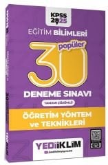 Yediiklim 2025 KPSS Eğitim Bilimleri Öğretim Yöntem ve Teknikleri Popüler 30 Deneme Çözümlü Yediiklim Yayınları