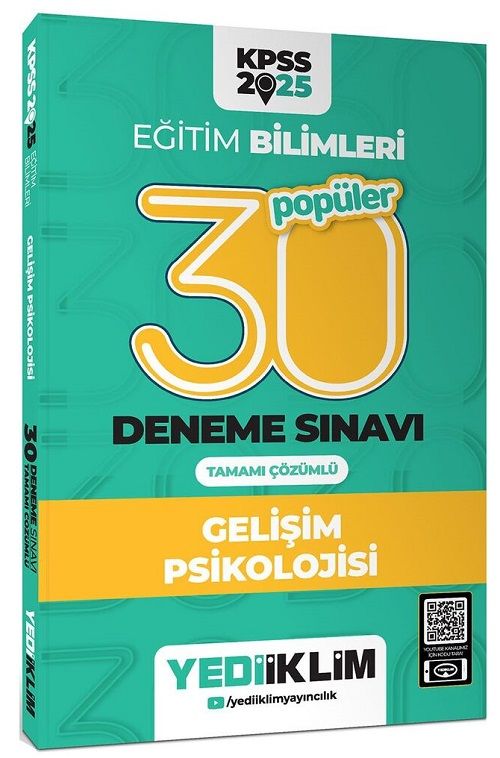 Yediiklim 2025 KPSS Eğitim Bilimleri Gelişim Psikolojisi Popüler 30 Deneme Çözümlü Yediiklim Yayınları