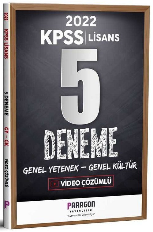 Paragon 2022 KPSS Genel Yetenek Genel Kültür 5 Deneme Video Çözümlü Paragon Yayıncılık