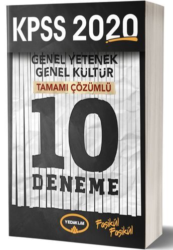 Yediiklim 2020 KPSS Genel Yetenek Genel Kültür 10 Deneme Çözümlü Yediiklim Yayınları