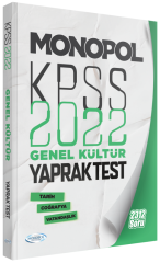 Monopol 2022 KPSS Tarih Coğrafya Vatandaşlık Yaprak Test Monopol Yayınları