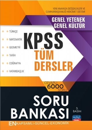 Nobel 2021 KPSS Genel Yetenek Genel Kültür Tüm Dersler Soru Bankası Nobel Sınav Yayınları