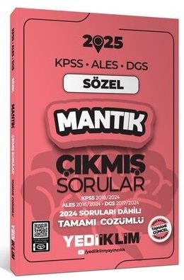 Yediiklim 2025 KPSS ALES DGS Sözel Mantık Çıkmış Sorular Çözümlü Yediiklim Yayınları