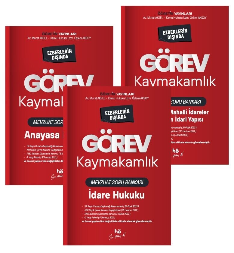 Öğretir GÖREV Kaymakamlık Mevzuat Soru Bankası 3 Cilt Set - Murat Aksel Öğretir Yayınları