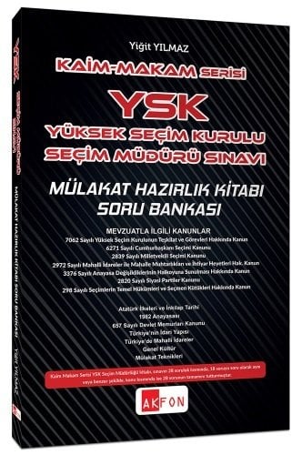 Akfon Kaim Makam YSK Seçim Müdürü Sınavı Mülakat Hazırlık Kitabı Akfon Yayınları