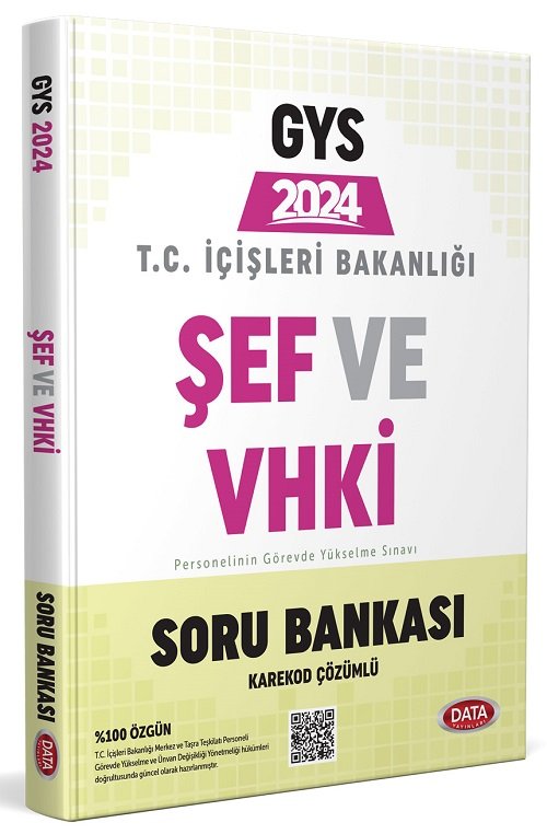 Data 2024 GYS İçişleri Bakanlığı Şef ve VHKİ Soru Bankası Görevde Yükselme Data Yayınları