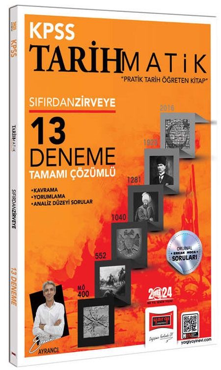 Yargı 2024 KPSS Tarihmatik Sıfırdan Zirveye 13 Deneme - Erkan Ayrancı Yargı Yayınları