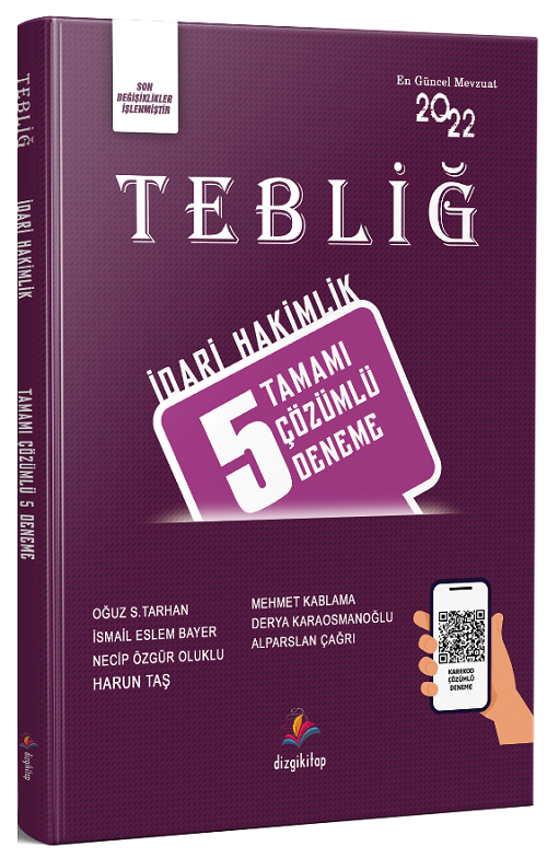 Dizgi Kitap 2022 İdari Hakimlik TEBLİĞ 5 Deneme Çözümlü Dizgi Kitap Yayınları