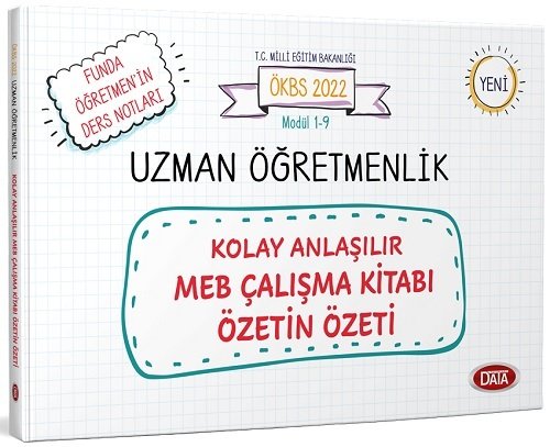 Data 2022 MEB ÖKBS Uzman Öğretmen Kolay Anlaşılır MEB Çalışma Kitabı Özetin Özeti Data Yayınları