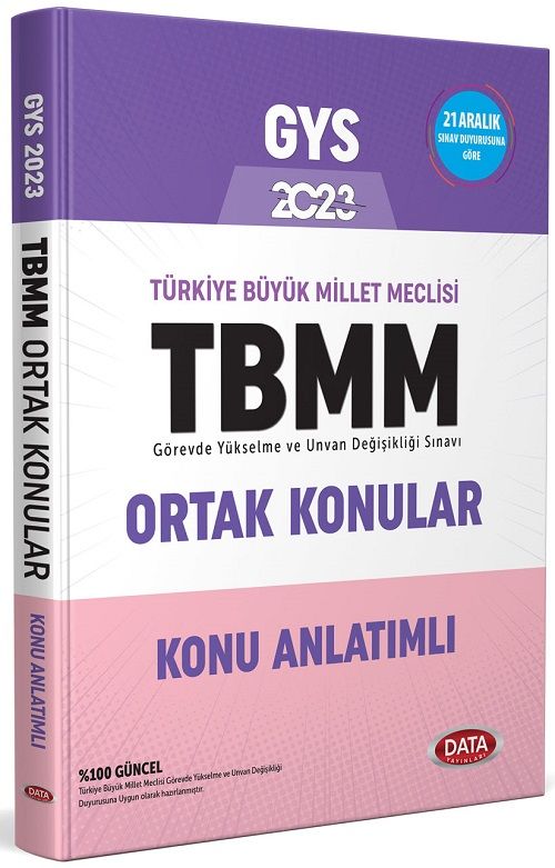 SÜPER FİYAT - Data 2023 GYS TBMM Ortak Konular Konu Anlatımı Görevde Yükselme Data Yayınları