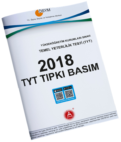 A Yayınları 2018 YKS TYT Tıpkı Basım Çıkmış Sorular A Yayınları