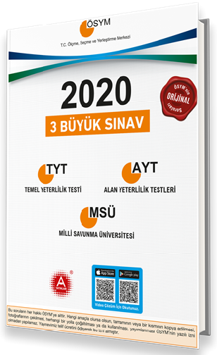 A Yayınları 2020 YKS TYT AYT MSÜ 3 Büyük Sınav Seti A Yayınları