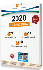 A Yayınları 2020 YKS TYT AYT MSÜ 3 Büyük Sınav Seti A Yayınları