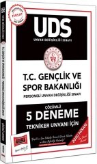 Yargı 2020 GYS ÜDS Gençlik ve Spor Bakanlığı Tekniker Ünvanı 5 Deneme Çözümlü Yargı Yayınları