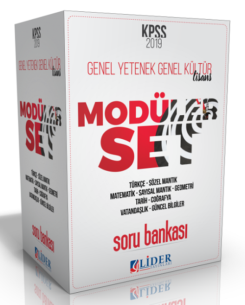 SÜPER FİYAT - Lider 2019 KPSS Genel Yetenek Genel Kültür Soru Bankası Çözümlü Modüler Set Lider Yayınları