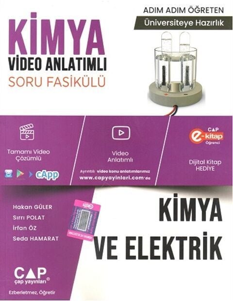 Çap Yayınları YKS TYT AYT Kimya ve Elektrik Konu Anlatımlı Soru Bankası Video Çözümlü Çap Yayınları