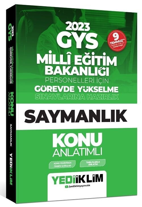 Yediiklim 2023 GYS MEB Milli Eğitim Bakanlığı Saymanlık Konu Anlatımlı Yediiklim Yayınları