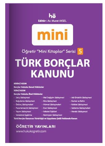 Öğretir Türk Borçlar Kanunu Cep Kitabı Mini Kitaplar Serisi-5 Öğretir Yayınları